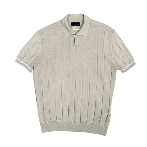 Textured short sleeve polo shirt